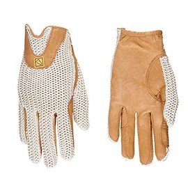 SSG Lycrochet Horseshoe Back Riding Gloves 9 Black