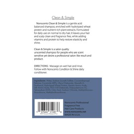 Nonscents Original Formula Fragrance Free Shampoo, Hypoallergenic for All Hair Types, Hydrating & Moisturizing Unscented Shampoo for Dry Scalp with Keratin and Silk Amino Acids Made in USA