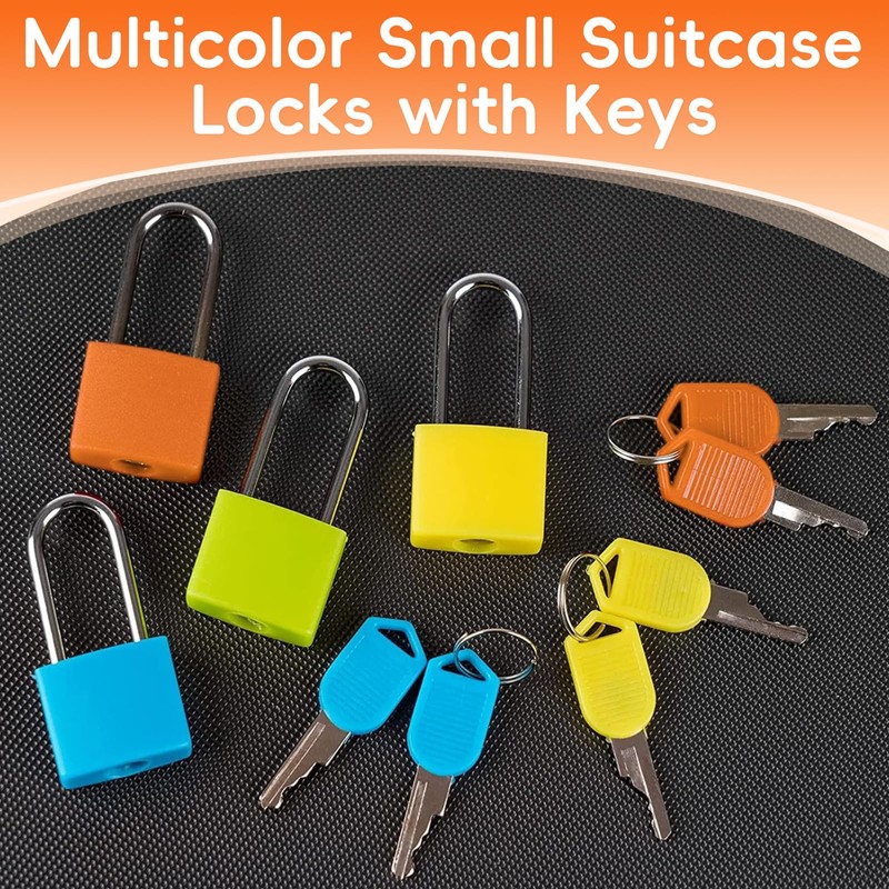 8 Pack Suitcase Locks with Keys, Small Travel Luggage Suitcase