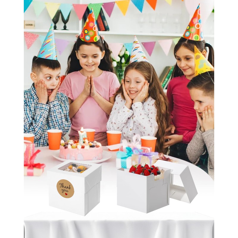 COTOPHER 15Pcs Mini Cake Boxes, 4x4x4 Inches Bakery Boxes with