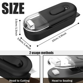SULIVES Mini Bag Sealer, 2 in 1 Plastic Bag Sealer and Cutter, Handheld Bag Sealer, Portable Heat Vacuum Sealer for Plastic Bag Sealed and Food Storage