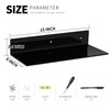 Hexsonhoma 15 Inches Black Acrylic Wall Shelves 4 Pack, L