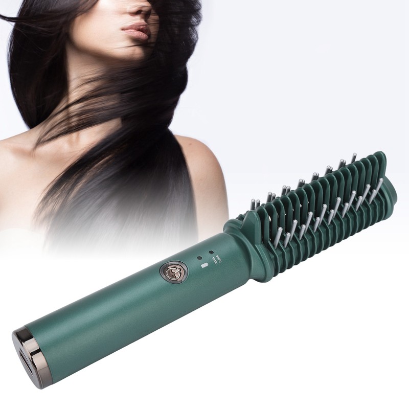 Cordless Hair Straightening Curling Brush Evenly Quickly Heating USB Rechargeable