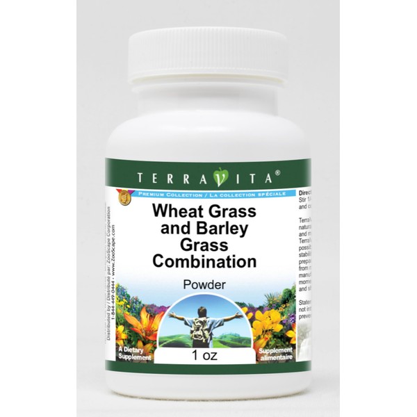 Wheat Grass and Barley Grass Combination Powder (1 oz, ZIN: