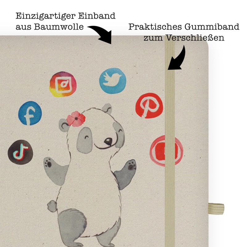 Mr. & Mrs. Panda DIN A5 Baumwoll Notizbuch SEO Manager