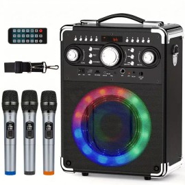JYX Bluetooth Speaker Portable Karaoke Machine Subwoofer Party Essential Audio - Only 2PCS UHF Wireless Microphones