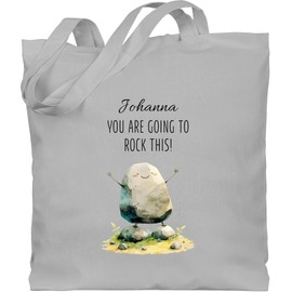 Baumwolltasche - You are going to rock this Motivation Geschenk zur Prüfung Geschenke neuer Job I Viel Erfolg I Du schaffst das I Gute Besserung I Genesung I Mutmacher - Unisize - Hellgrau