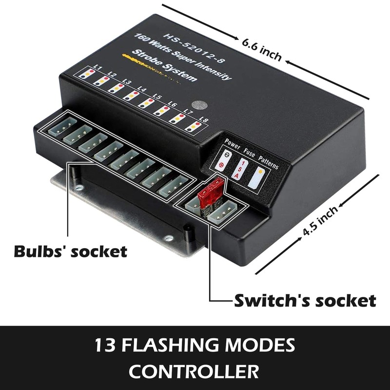 SMALLFATW Hideaway Strobe Lights Kit 8 HID Bulbs 13 Flashing