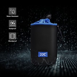 JJC Drawstring Neoprene Camera Lens Pouch Case, Protective Lens Bag for Mirrorless Lenses Up to 3.5 x 6.7 (D X H) for Canon EF 24-70mm f/2.8L Canon EF 85mm f/1.2L II Sigma 70-300mm F4-5.6 and More