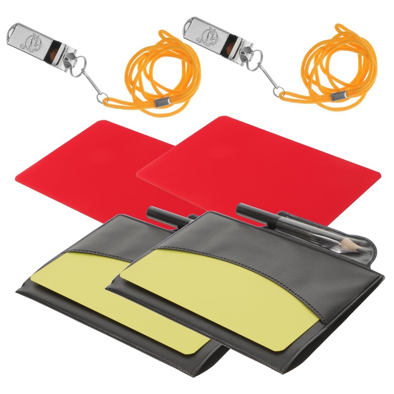 Kisangel 2 Sets Pvc Soccer Referee Cards Red Yellow Multi-purpose