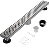 muschbath 28 Inch Linear Shower Drain, Brushed Nickel Shower Drain,