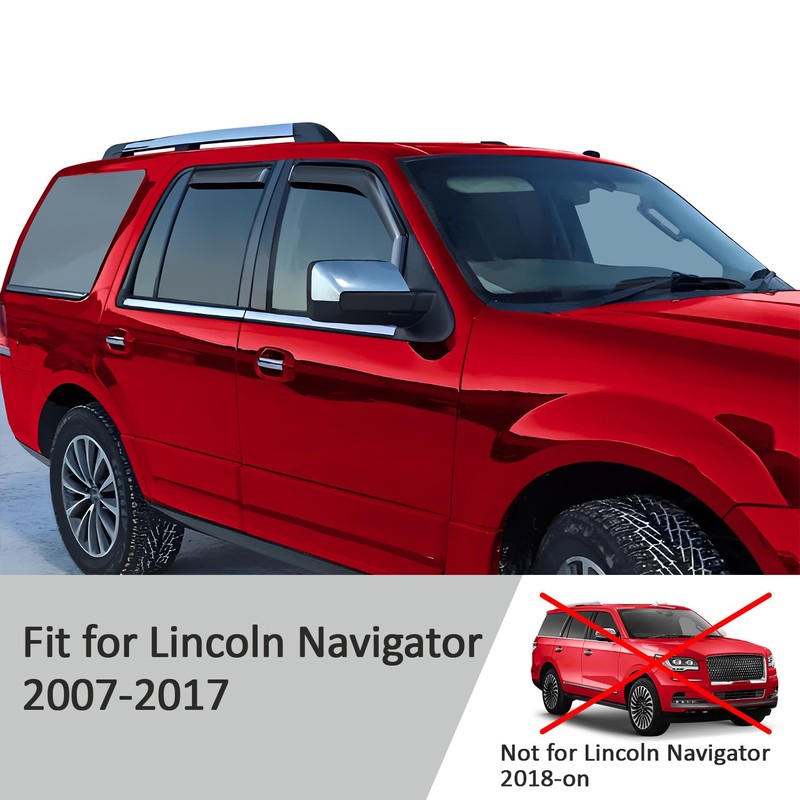 Voron Glass in-Channel Extra Durable Rain Guards for Lincoln Navigator