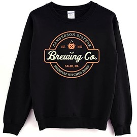 Hannan Sanderson Sisters Brewing Co Sweatshirt - Sanderson Witch Museum Sweatshirt, Hocus Pocus Sweatshirt L Black