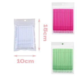 QEZEZA Long Microphone, 100 Pieces, Cosmetic Tool, Ultra Fine Cotton Swab, Thin, Long, Cleaning Swab, Eyelash Brush, Mascara Brush, Eyelash Applicator, Disposable Makeup Tool, High Fiber, Lash Lift
