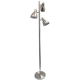 Simple Designs LF2007-BSN Metal 3 Light Tree Floor Lamp, Brushed Nickel