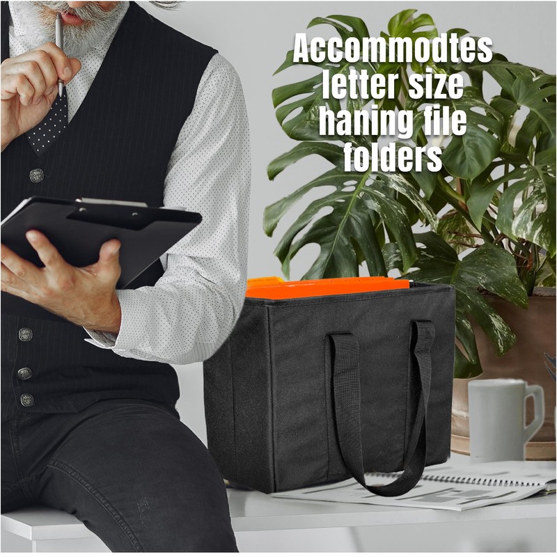 Trenton Gifts Foldable File Bag. Black