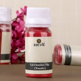 SATVIK Pack of 2 (50g) Red Chandan Tikka Powder | Lal Chandan Kumkum Tilak for Puja, Havan, Yajnas | Daily Pooja Essentials | Sacred Sandalwood Roli Tilak for Home Mandir & Rituals