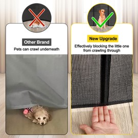 Reinforced 42” Tall x 160” Extra Wide Retractable Baby Gates with Support Rods, Extra Tall Pet Gate for Wide Openings, Tall Baby Gates for Dogs Extra Long Dog Gate Large Outdoor Gates for Decks, Black