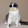 Amabro Cat Chain Collar, Diamond Cuban Link Kitten Walking Collar