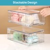 Vtopmart 4 Pack Stackable Storage Drawers,Clear Acrylic Drawer Organizers with