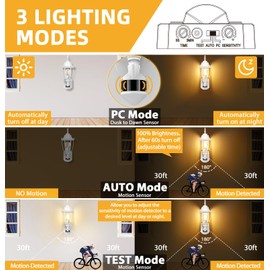Lamomo Outdoor Wall Sconce, 2 Pack Dusk to Dawn Motion Sensor Light Fixtures, Exterior Aluminum Waterproof Porch Lights for Patio Front Door Garage- White