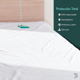 Dreamlab Protector de Colchón 100% Impermeable | Hipoalergénico, Ultra Suave, Silencioso, Fresco, Anti Ácaros | Blancos para el Hogar, Sobrecolchon | Cubre Colchones Queen Impermeable