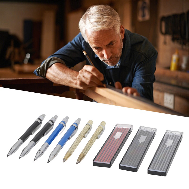Carpenter Pencil Set 2 Scribers 36 Refills 4 All Metal