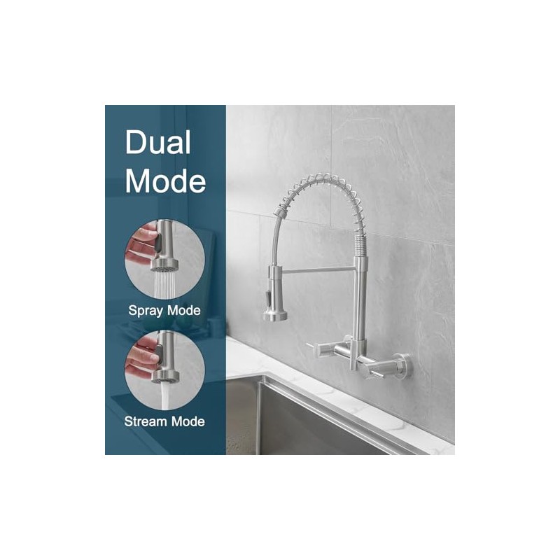AIMADI Wall Mount Kitchen Faucets, 8-Inch Center | Wall Mount
