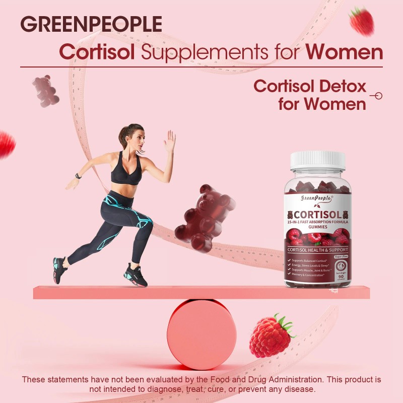 GreenPeople 2x Cortisol Ashwagandha L-Theanine Relieve Stress, Adrenal Support Supplement