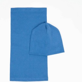 Foruhoo Baby Girls Beanie Hat + Tube Scarf Set of 2 Winter Hat for Boys Girls Cotton, Cotton set: blue