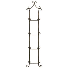 Touch of Class Regalla Scroll - Vertical Hanging Plate Rack - Holds up to four 9-10" dia. Plates - Antique Bronze Finish - 46 in. tall