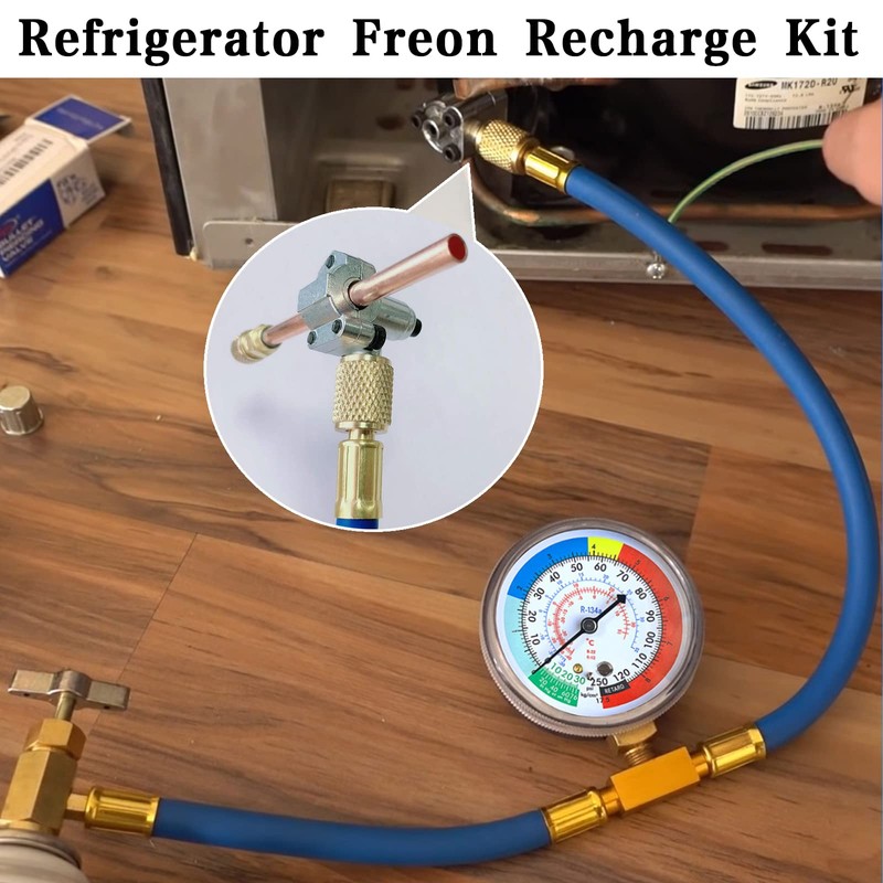 Refrigerator Freon Recharge Kit, R134a Refrigerant Recharge Kit, A/C R134a