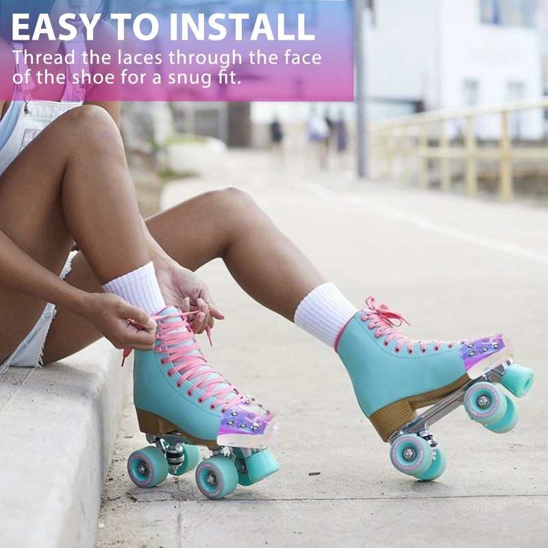 Lrtzizy 4Pcs Skate Toe Guards Vegan Faux PVC Roller Skate