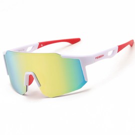 FEISEDY B0177 Sports Sunglasses Men's Cycling Glasses Women's Mirrored Sports Glasses for Cycling Driving Running with UV400 Protection