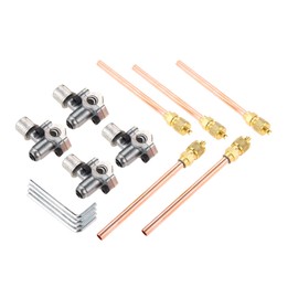 HZ-MONSTAR Piercing Valve Kit, 4 Packs BPV-31 Refrigerator Tap Valve, 5Pcs Access/Service Valve 1/4'' SAE x 1/4'' OD x 4'' Stem Core for 1/4", 5/16", 3/8" Outside Diameter Universal Refrigerator Tube