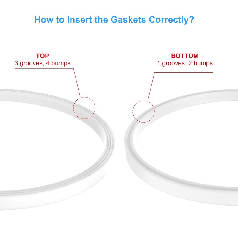 5 Pack Rubber Gaskets Replacement Seal White O-Ring for Nutri