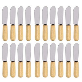 CLWXHS 20-Pack Butter Spreader Stainless Steel Sandwich Cream Cheese Knives Set Wood Handle 4-inch