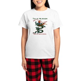 CafePress Tail Of The Dragon 318 Curv Women's Light Pajamas Women's Novelty Cotton Pajama Set, Comfortable PJ Sleepwear