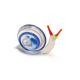 Tynies Poke The Snail Handmade Glass Figurines with Collector's Frame - Glass Animals Collectible Miniature - Blown Glass Art for Kids & Home Decorations (Blue)