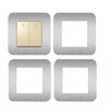 4 Pcs Light Switch Surround Silver, Single Light Switch Surround Socket Switch Sticker Cover, Socket Stickers Decorations for Home, Living Room, Office.