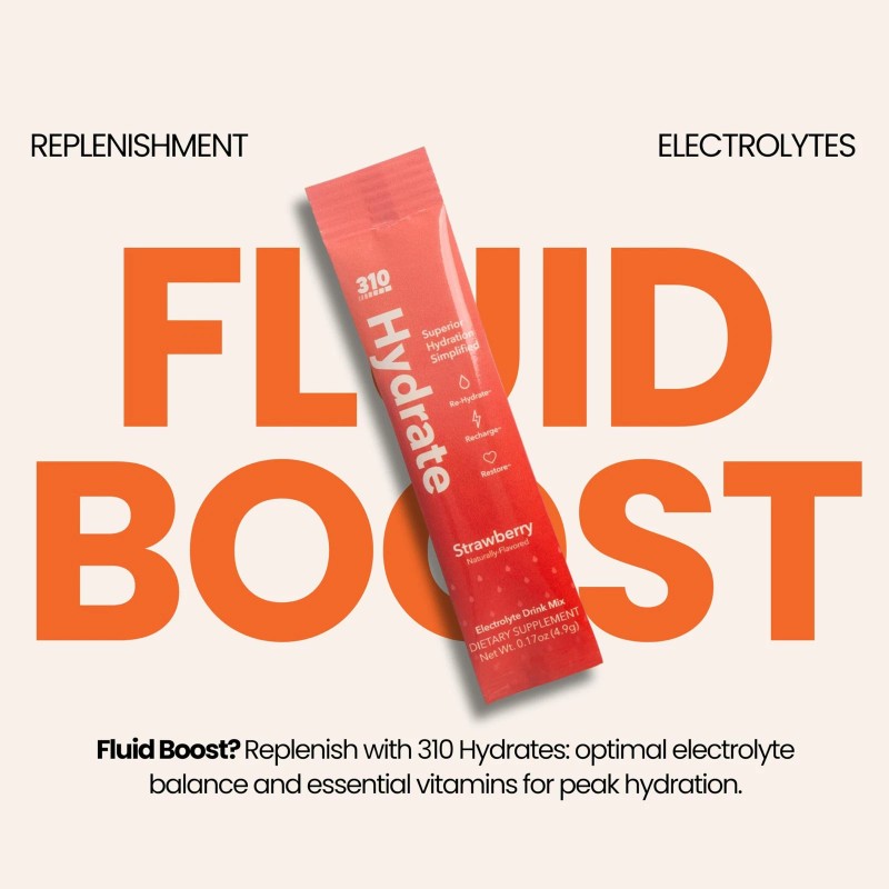 310 Nutrition Electrolyte Powder Strawberry Flavor Pack Of 30 Zero
