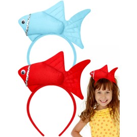 Kotkiddy Red and Blue Fish Headbands, Cute Kids Fish Style Headbands, Fish Costume Accessories Dress-up Party Gifts Accessories