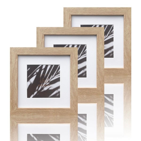 VUVUZULA Picture Frame, 15 x 15 cm, Natural Oak, Square,