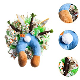 Perfeclan Osterhasen-Kranz, Wandbehang, mit Band, künstlicher Kranz für die Haustür, Willkommensgirlande, Schild für den Urlaub draußen