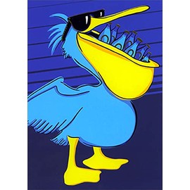 Avanti Press Blue Pelican with Beer Bottles in Mouth A-Press Funny / Humorous Birthday Card
