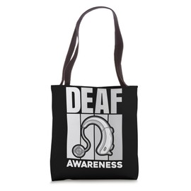 Hearing Aid Ear Disability Support Deaf Awareness Tote Bag