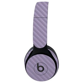 MightySkins Carbon Fiber Skin for Beats Solo Pro Wireless Headphones - Solid Lavender | Protective, Durable Textured Carbon Fiber Finish | Easy to Apply, Remove, and Change Styles | Made in The USA