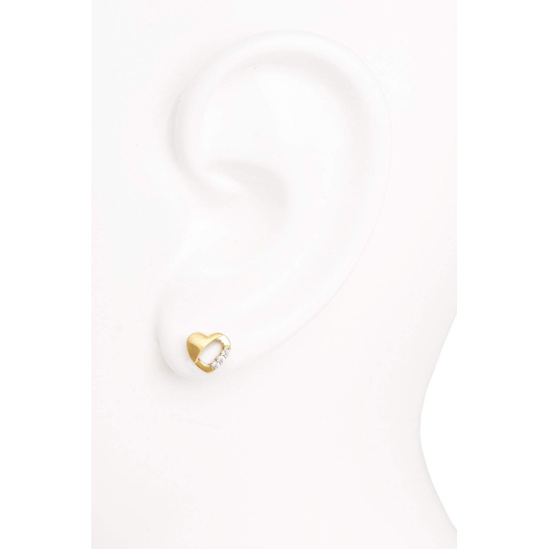 My Gold Sweet Valentine Girls' Heart Earrings Genuine Yellow Gold