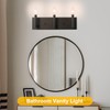 Kalium 3-Light Bathroom Light Fixtures, Matte Black Modern Vanity Lights