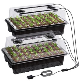 Patigrow 80-Cell Self-Watering Seed Starter Tray with Grow Light, Seed Starter Kit with 4.07” Humidity Dome, Indoor Seedling Starter Tray, Seed Starting Trays for Plant Germination, Seeds Growing